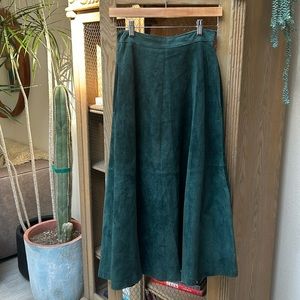 Vintage Hunt Club Green Leather Skirt